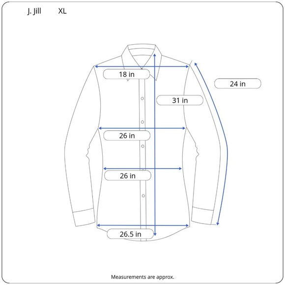 J. Jill 100% Linen Button Front Shirt Womens XL Blue Tunic Long Sleeve Top - Picture 3 of 13